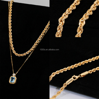 Nouveauté - Collier chaîne à maillons en or massif 18 carats 1000S - Style tendance unisexe pour femmes et hommes - Modèle KXMS035-18