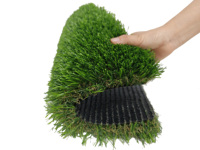 Karpet Rumput Buatan Hanwei Bentuk Gelombang Double PP PE Kualitas Bagus Karpet Rumput Olive 50mm/40mm Tahan Api untuk Sepak Bola
