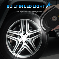 Compresseur d'air 12V avec logo personnalisé - Jauge mécanique rétro ABS, 5 lumières LED, gonflage rapide en 7 minutes, garantie de 2 ans pour les urgences automobiles
