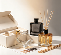 Diffuseur de parfum sans flamme de qualité supérieure, 200 ml, en verre, pour aromathérapie, flacon de parfum d'ambiance avec emballage