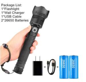 Linterna <span class=keywords><strong>LED</strong></span> Táctica Recargable de Alta Potencia, 4000 Lúmenes, XHP70 y XHP50, Cuerpo de Aleación de Aluminio, Batería <span class=keywords><strong>18650</strong></span> 26650 - Product Image 4