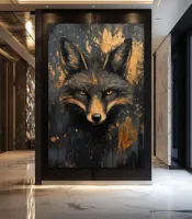 Toile abstraite moderne de luxe avec peinture au pistolet représentant des animaux (renard, éléphant, aigle) – Décoration murale pour la maison – Dropshipping OEM
