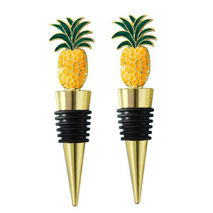 Accessoires de bar <span class=keywords><strong>Bouchon</strong></span> de <span class=keywords><strong>vin</strong></span> coloré en métal <span class=keywords><strong>Bouchon</strong></span> de <span class=keywords><strong>vin</strong></span> artisanal en forme d'ananas - Product Image 1