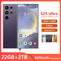 Nouveau Téléphone Android S25 Ultra Débloqué 2025, 22 Go + 2 To, Processeur Déca-cœur, Système Haute Performance, Écran HD LED, Double SIM Double Veille, Grand Format