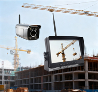 Monitor de Torre de Grúa Inalámbrico de 7 Pulgadas con Cámara, Zoom Óptico 8x, AHD 1080P, Impermeable, Sistema DVR de Respaldo y Reversa