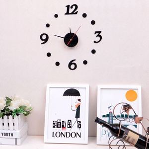 Horloge murale en forme de cœur DIY, horloge numérique silencieuse en acrylique 3D, autocollants muraux, montres à quartz pour la décoration de la maison, du salon et de la chambre - Product Image 3