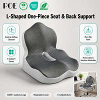 Cojín de Asiento con Soporte Lumbar en Forma de L, Espuma Viscoelástica, para Silla de Oficina, Alivio del Dolor de Coxis y Ciática, Antideslizante, Lavable, OEM