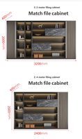 Bureau de direction moderne de luxe de grande taille à tons sombres personnalisable avec un large bureau et un cabinet