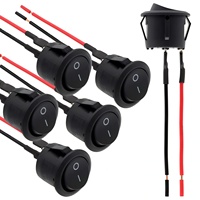 Interrupteur à bascule rond 12V ON-OFF pré-câblé 6A/250V 10A/125V AC DC pour modification électrique de voiture, bateau, marine