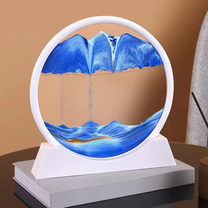 Acessórios de decoração mesa GL Moving Sand Art Round <span class=keywords><strong>Glass</strong></span> 3D Deep Sea Sandscape em movimento dinâmico Sand Art Liquid Timer - Product Image 4