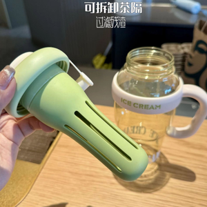 Vaso Ice Boss de gran capacidad-Taza de paja gigante de alta estética con Infusor de té para mujeres, taza de plástico portátil para té de flores - Product Image 3