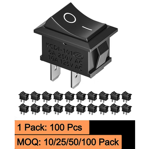 Interruptor basculante eléctrico DPST de 2 pines con indicador, 16A 20A AC 125V 250V, para electrodomésticos y sistemas de control de paneles - Product Image 2