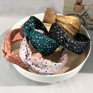 Diadema de tela con lazo de lunares estilo coreano, accesorio para el cabello para mujer, tocado informal - Product Image 1