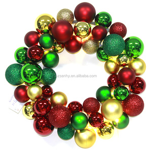 En gros personnalisé décoration de <span class=keywords><strong>sapin</strong></span> de noël boules suspendues couronnes de noël avec lumière - Product Image 4