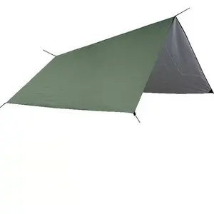 Tenda Terpal Berkemah Luar Ruangan Kanopi Berlapis Perak Pelindung Matahari dan Pelindung Hujan Peralatan Berkemah Piknik Portabel Ultra-ringan