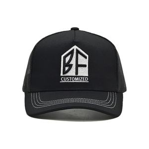Gorra de Camionero de Alta Calidad al por Mayor, Logotipo Bordado en 3D Personalizado, Sellado Instantáneo, 5 Paneles, Totalmente Negra, Transpirable, de Malla - Product Image 3