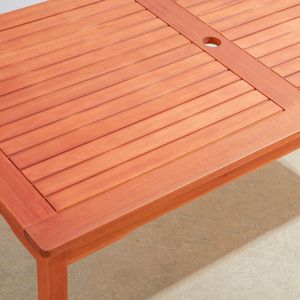 Table à manger rectangulaire en bois côtier DB Caladesi pour 6 tables d'extérieur brun rougeâtre - Product Image 4