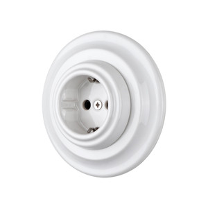 Enchufe de pared de <span class=keywords><strong>porcelana</strong></span> europeo alemán eléctrico <span class=keywords><strong>Vintage</strong></span> de cerámica empotrada - Product Image 1