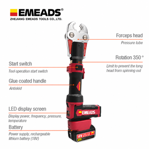 Crimpatrice per Tubi Elettrica Emeads EP-3240 18V a Batteria, Senza Spazzole, 12-54mm, 32kN, con Mascelle Intercambiabili - Product Image 6