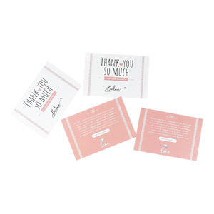 Cartes de remerciement en papier artistique rose minimalistes et accrocheuses, cartes de vœux personnalisées avec logo pour les petites entreprises, gratitude - Product Image 4