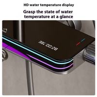 Ensemble de douche mural gris canon de bonne qualité, salle de bain moderne de luxe, robinet de douche numérique à LED, ensemble de douche en cuivre