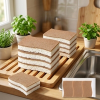 Esponja de Cocina Ecológica Natural Estilo S, Esponja de Celulosa de Sisal Anti-Rayaduras para Platos, Ollas y Sartenes
