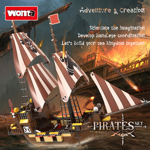 Woma Usine Pirate <span class=keywords><strong>Bateau</strong></span> Modèle Blocs de Construction Ensemble Jouet pour OEM ODM <span class=keywords><strong>Adulte</strong></span> (J5695A) - Product Image 4