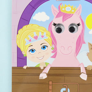 ขายส่งเด็กสมุดระบายสีสีเต็มรูปแบบการพิมพ์ม้าและเจ้าหญิงเด็กหนังสือกิจกรรมที่มีตาพลาสติก - Product Image 4