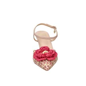 Escarpins Donna Slingback Beige Fuchsia Talon 7,5 cm Pointure 35 Chaussures Femme - Product Image 3