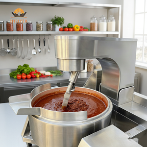 Cuisinière professionnelle inclinable en cuivre | Machine automatique de fabrication de bonbons 100-600L | Chauffage au gaz ou à l'huile thermique | Cuisson sans sucre brûlé - Product Image 1