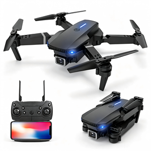 Drone à moteur brushless E88 avec double caméra HD 4K, évitement d'obstacles, mini quadricoptère <span class=keywords><strong>RC</strong></span> pliable le moins cher, <span class=keywords><strong>cadeau</strong></span> pour débutants - Product Image 2