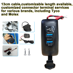 <span class=keywords><strong>Prise</strong></span> de courant étanche IP55 24 V avec 3 ports USB (double QC3.0 & PD3.0) pour <span class=keywords><strong>installation</strong></span> sur main courante de bus ou camion - Product Image 5