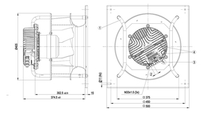 พัดลมแบบแรงเหวี่ยงอุตสาหกรรม EBM-PAPST รุ่น K3G355-BC92-02 สำหรับระบบ HVAC ระบายอากาศ ประสิทธิภาพสูง - Product Image 4