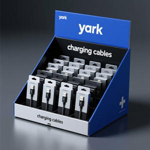 กล่องโชว์สินค้าแบบตั้งโต๊ะ ทำจากกระดาษลูกฟูก สำหรับเครื่องประดับและอุปกรณ์อิเล็กทรอนิกส์ รับผลิตตามแบบ OEM ODM รีไซเคิลได้ และสามารถวางซ้อนกันได้ - Product Image 4