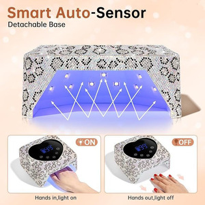 Lampe à ongles UV LED à base détachable 365 nm, 5 réglages de minuterie, rechargeable par USB, séchage rapide, pour salon et usage domestique - Product Image 5
