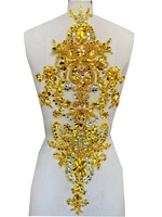 Grandes appliques de paillettes brodées, fleurs brodées, patchs à coudre pour robe