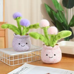 Peluche Dandelion in Vaso OEM/ODM - Colori e Motivi Personalizzabili, Dandelion Imbottito Personalizzato con Vaso Sorridente per Regali - Product Image 3