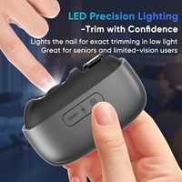 Coupe-ongles électrique rechargeable avec lumière LED, rangement des ongles, fonctionnement silencieux à une touche, longue autonomie de la batterie, pour ongles des mains et des pieds