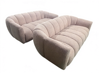 Canapé modulaire en tissu bouclé, canapé nuage carré rose luxueux et moderne pour salon, appartement et hôtel