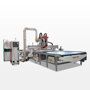 1325 2030 cnc router Automatic Panel Furniture Production Line with loading and unloading system atc cnc router wood work