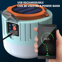 Портативный солнечный кемпинговый фонарь с пультом ДУ, функцией Power Bank, USB-зарядкой, аварийный светильник для палатки, для активного отдыха и рыбалки