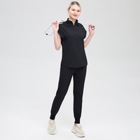 Ensembles de blouses médicales à manches courtes pour femmes, été, élastiques, séchage rapide, en tissu polyester dobby et élasthanne, taille XL, pour salons de beauté et médecins
