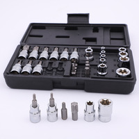 Kit d'outils multifonctionnel professionnel de 34 pièces en gros avec étui, tournevis hexagonal en forme de fleur