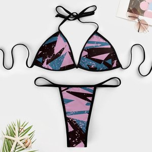 2025 <strong>Bikini</strong> Collection Women's Sexy High-Waisted Two-Piece Swimsuit Halter <strong>String</strong> Triangle <strong>Bikini</strong> Sets Beachwear - Product Image 3