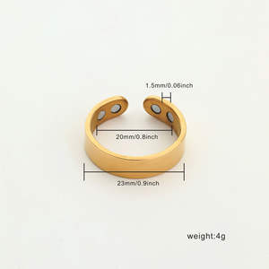 Cincin Terapi Bio Magnet Ganda Baja Tahan Karat 2025 Anti Mendengkur Pengontrol Kesehatan Berat Badan Perhiasan Pernikahan Cincin Magnet - Product Image 3