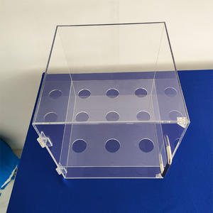 حامل مخروطي للآيس كريم من الأكريليك بتسعة فتحات، علبة مخروطية للوافل من الأكريليك مع باب مغناطيسي ومقبض - Product Image 4