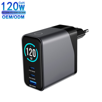 Chargeur portable 120W Gan USB-C à charge rapide PD3.0 et adaptateur de charge rapide 120W Gan PD USB-C OEM pour téléphone