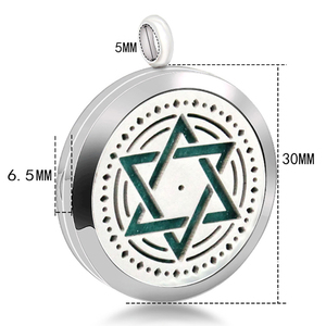 Collar de acero inoxidable y aleación de zinc, difusor de aceites esenciales con almohadillas, árbol de la vida, Popular, 316L - Product Image 4