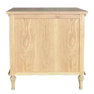 Traditional Design Hamptons Style Bedroom Furniture Solid Oak Wood Nightstand Bedside Table With Drawer HL129-75