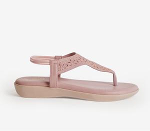 Eleganti e Comodi <span class=keywords><strong>Sandali</strong></span> da Donna Rosa con Cinturino a T e Motivo Floreale <span class=keywords><strong>per</strong></span> Passeggiate Vacanze e Spiaggia - Product Image 4